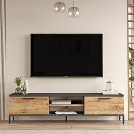 Hanah Home Mueble de TV Rl1-Aa Pino Atlántico y Antracita